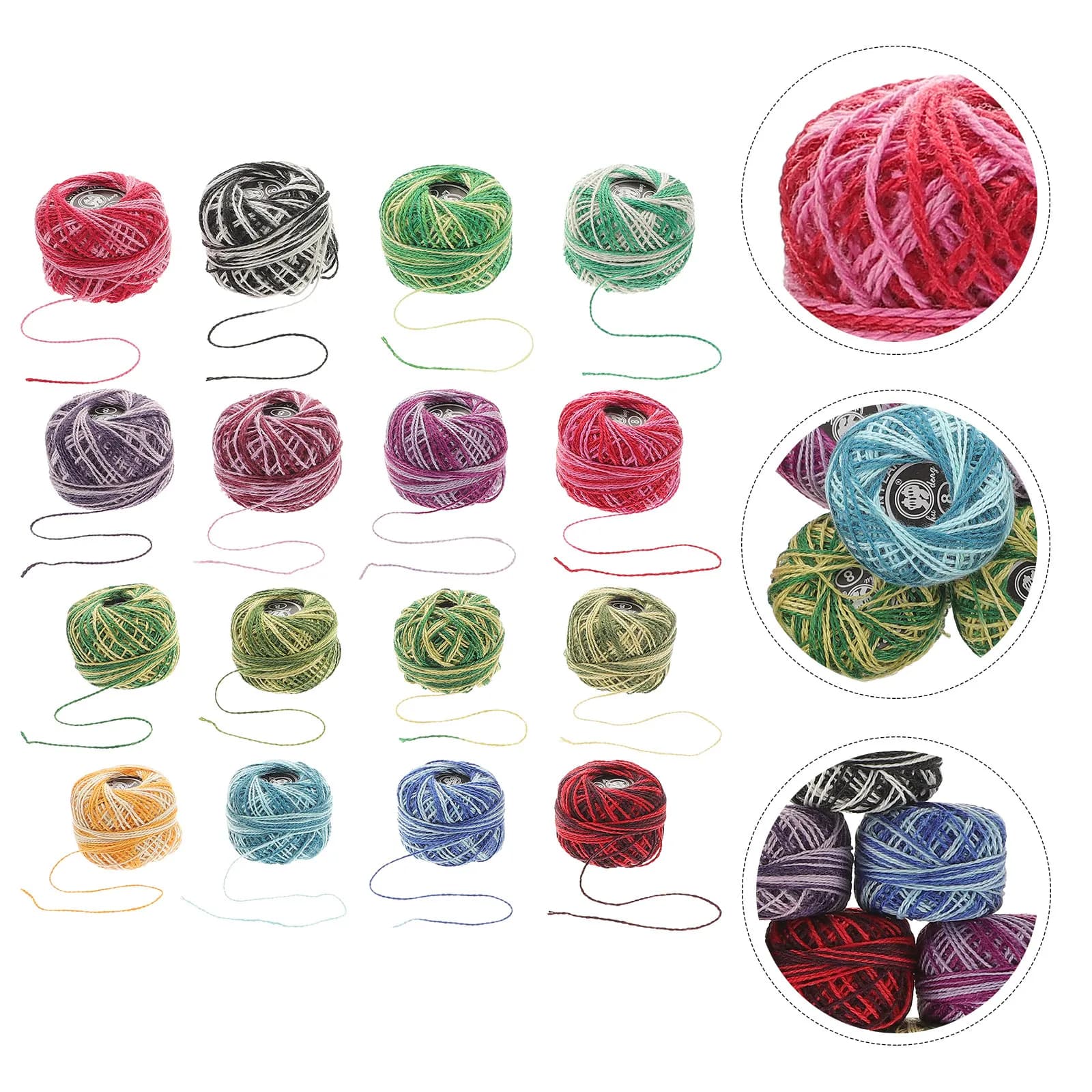 16 Roll Embroidery Thread Kit Cross Stitch Cotton Line Bright Multi Color Craft Supply for Home Gift Making Family Fun Creative