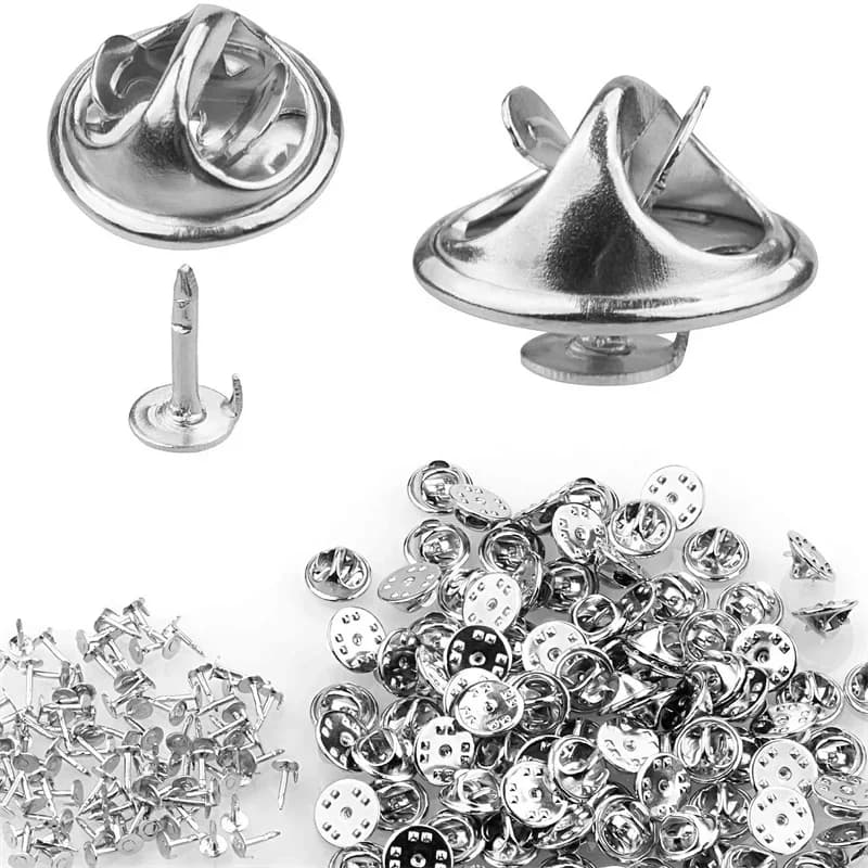 100pc perno di bloccaggio in metallo spilla posteriore porta badge base da bavero per gioielli fai da te materiale per la produzione di accessori artigianali fatti a mano
