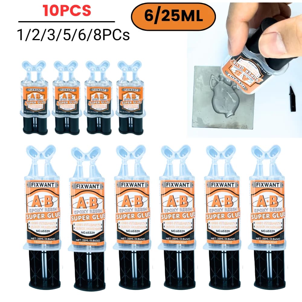 6/25ml Resina Epossidica AB Colla Impermeabile Adesivo Veloce Istantaneo Riparazione Forte Colla Super Liquida Per Legno Plastica Colla Metallica saldatura