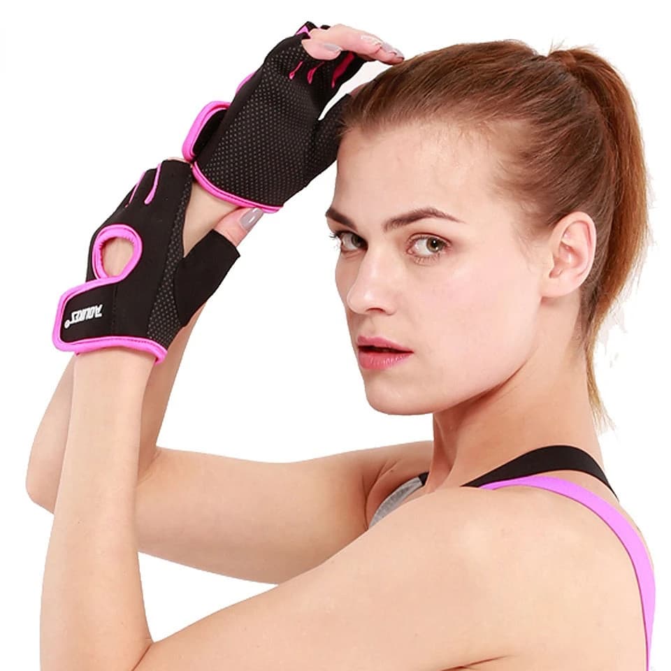 1 pair men's gym half fingers fitness exercise exercise wrist gloves anti slip resistance weight lifting gloves