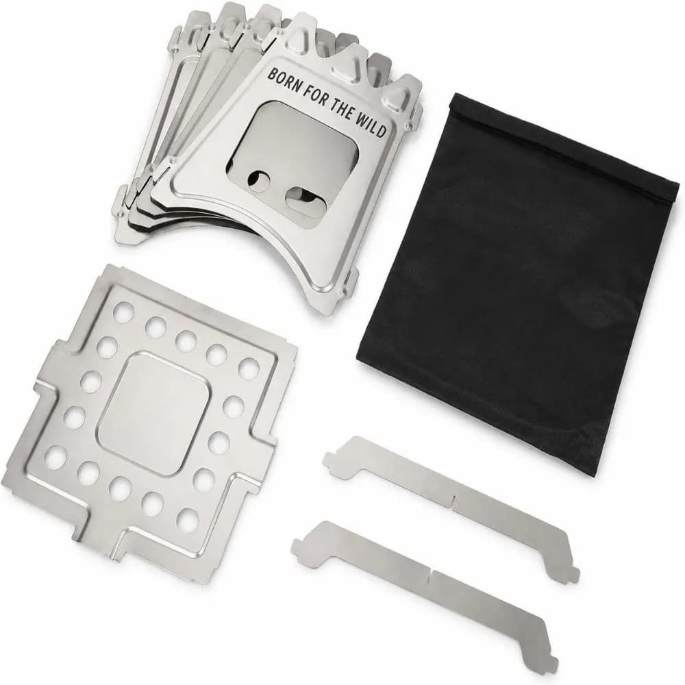 Pratical Lightweight Wood Burning Camping Stove Stainless Steel Portable Folding Camping Stove Backpacking Stove Survival Use