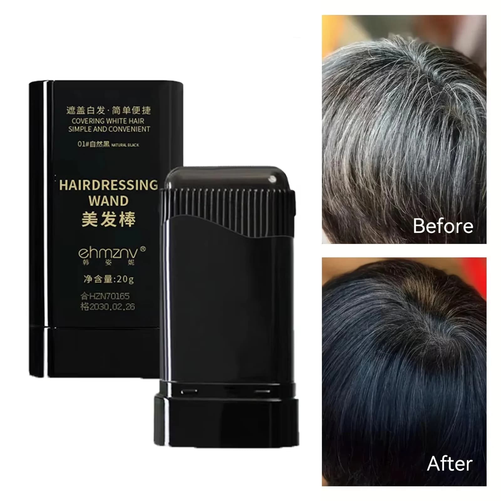 Quick Hair Dye Stick Permanent Coverage Long-Lasting Effect Portable Applicator Brush Design Touch Up the Color at Home