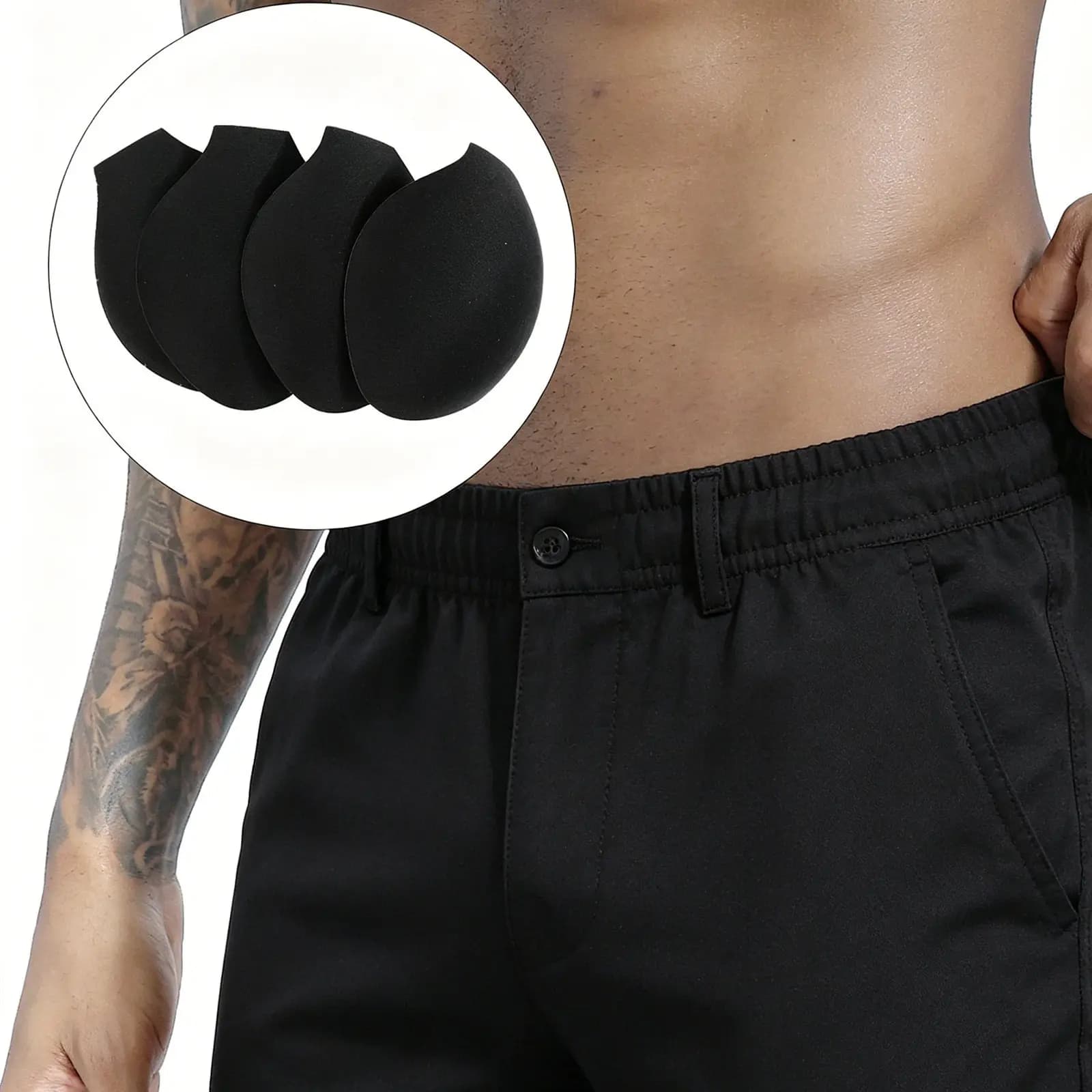 4Pcs Sponge Pad Protective Underwear Cup Front Pad Lightweight Breathable Outdoor Sports Bulge