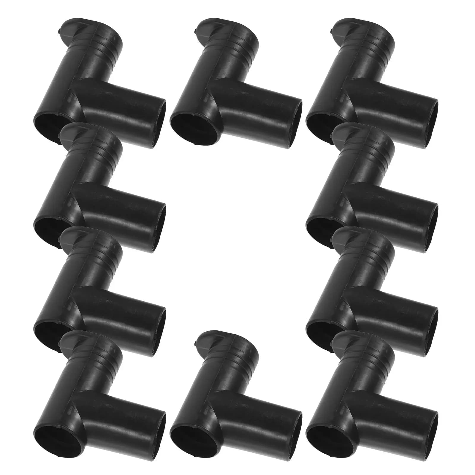 10Pcs Plastic Clothes Rod Connector Joint Right Angle End Cap for Drying Rack Floor Standing Clothes Hanger Tube Clamps Storage
