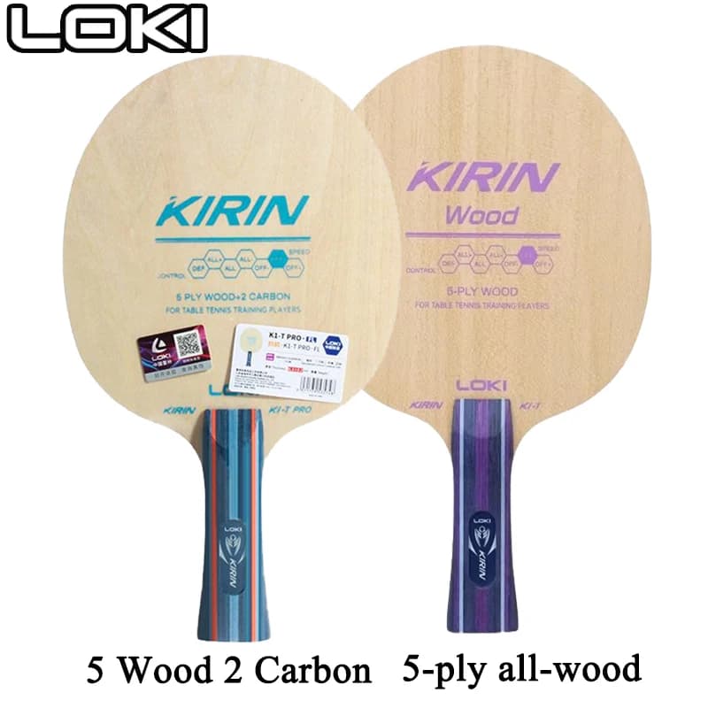 LOKI KIRIN K1-TPRO K1-T Ping Pong Blade Beginner Training 5 Wood 2 Carbon 5 Layers Pure Wood Ping Pong Blade Input Rack