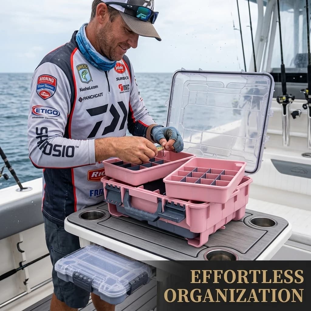 Scatola porta attrezzi da pesca multifunzionale con rivestimento interno rimovibile, scomparto impermeabile e rinforzato, galleggiante e resistente all'acqua.