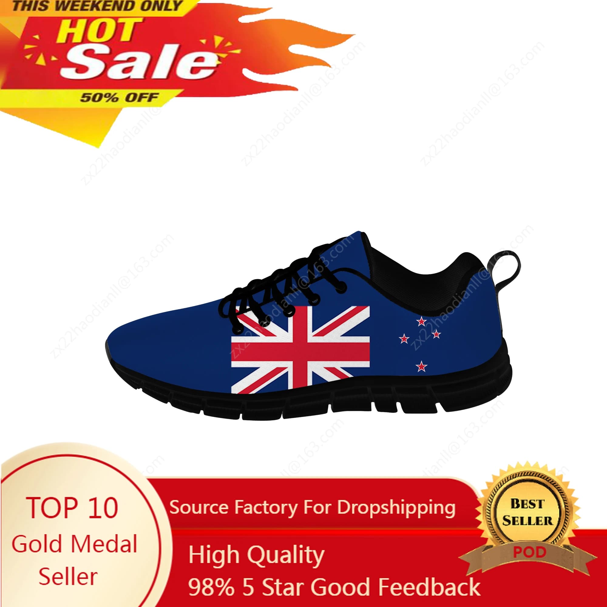 New Zealand Flag Sneakers Mens Womens Teenager Casual Shoes Canvas Running Cloth Shoes 3D Printed Breathable Lightweight shoe