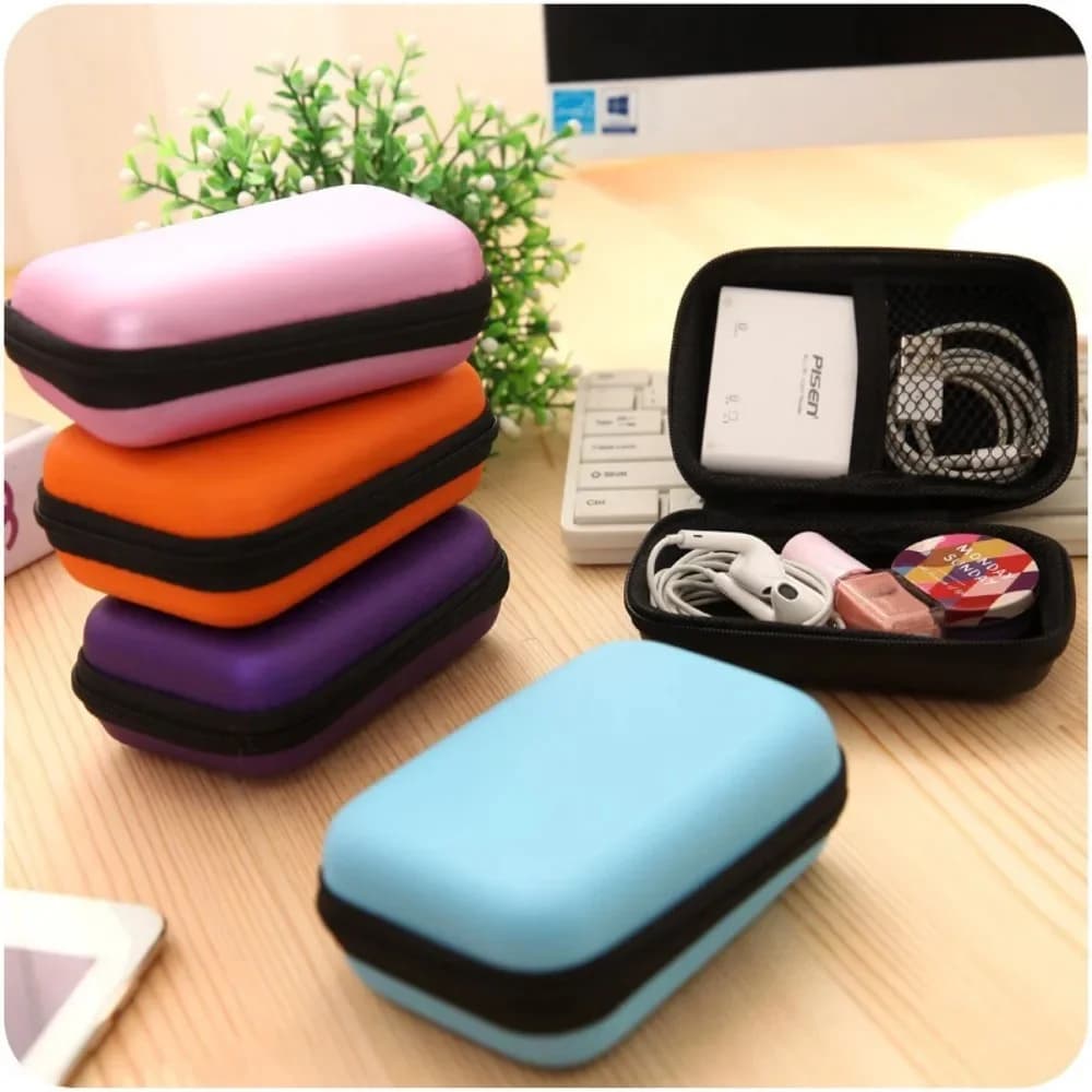 EVA Hard Drive Case Portable Shockproof Storage Bag for External HDD SSD USB Data Cable Bluetooth Earphone Organizer Zipper Bag
