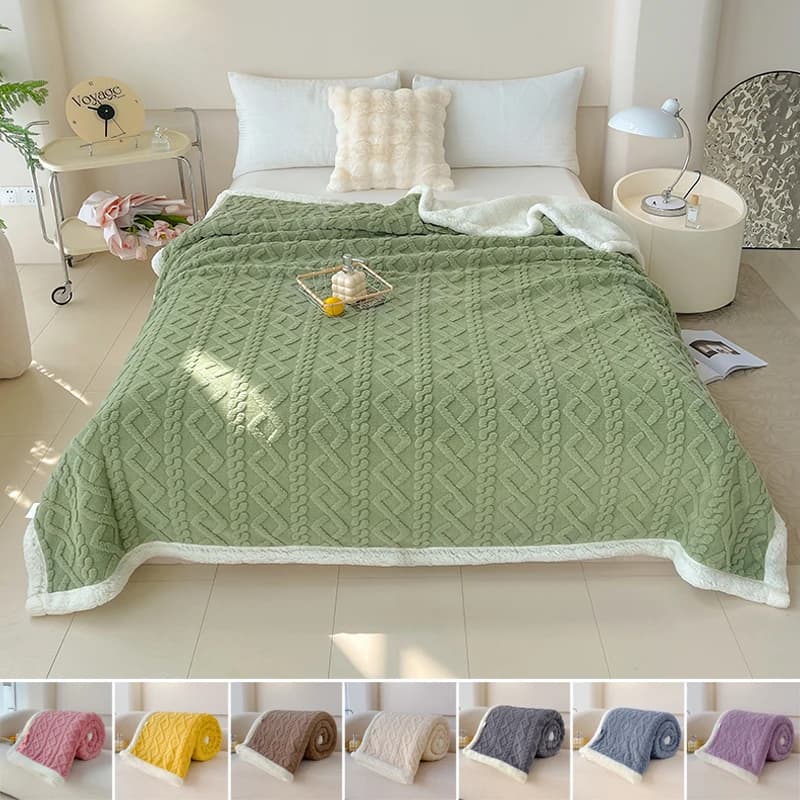 Coperta doppia addensata coperta a pelo arazzo invernale caldo copriletto coperta per divano coperta multifunzionale coperte Super morbide e accoglienti