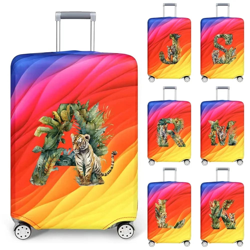Copertura Protettiva per Vano Bagagli in Tessuto Elastico Resistente all'Usura, Serie Jungle Tiger, Copertura Antipolvere Durevole per Valigie da Viaggio