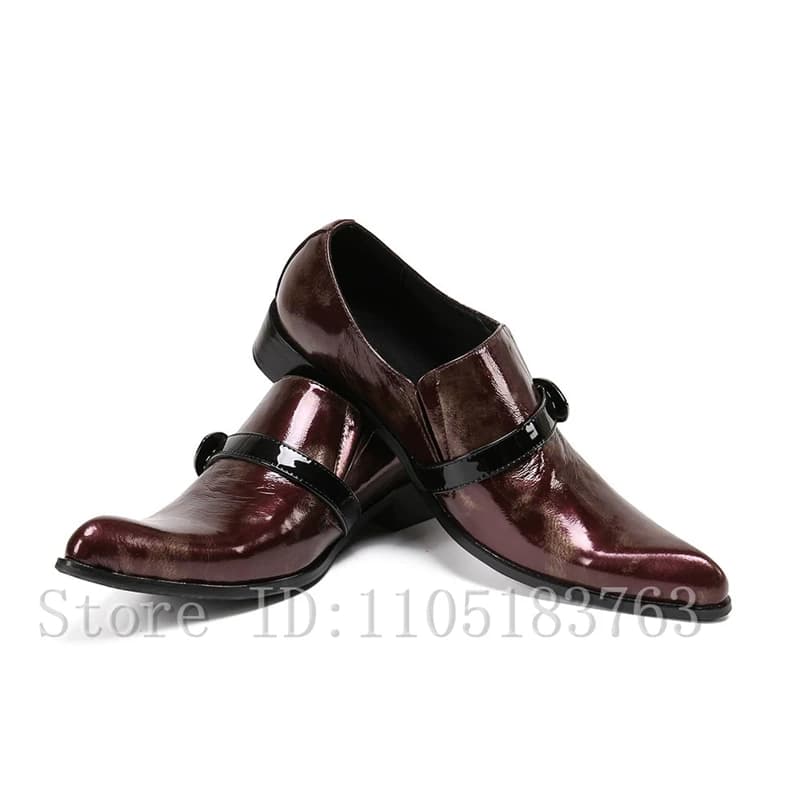 Mocassini da Uomo in Vera Pelle Nuovi di Lusso Fatti a Mano con Fibbia e Punta Affusolata, Scarpe Eleganti Oxford per Matrimoni e Feste