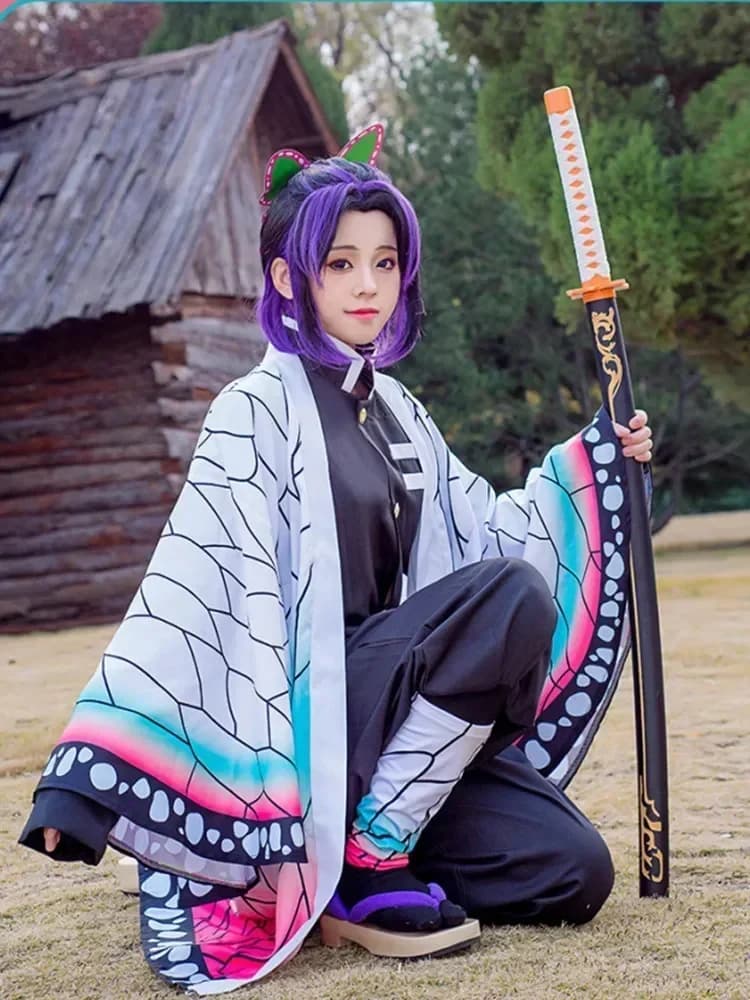 2026 Halloween Anime hudei Cosplay Costume pour filles, Kochou ShISA Bu Wig Kimono Sauna Wear Haori