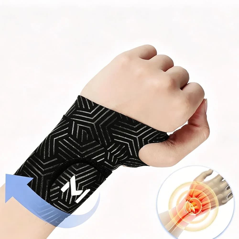 1 Pezzo Supporto per Polso Fisso in Spandex, Protezione per Distorsioni e Tendinite, Fascia Ultra Sottile per Articolazioni, per Badminton e Basket