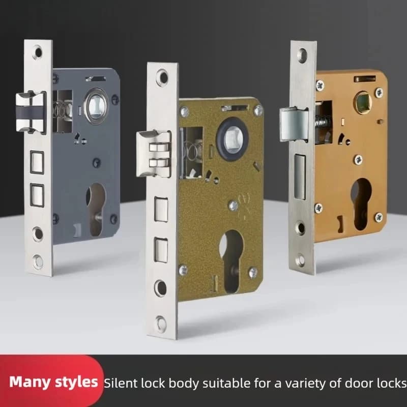 High-Security Anti-Theft Lock Cylinder with Single Tongue, Mute Mechanism and Heavy-Duty Spring for Residential Wooden Doors