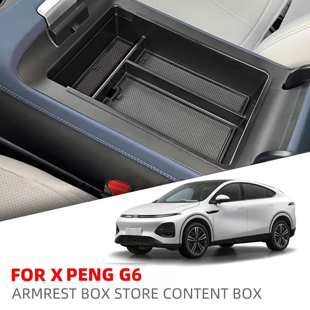 Scatola portaoggetti per bracciolo auto per Xpeng G6 X Peng Organizer Scatola portaoggetti per console centrale Vassoio contenitore Accessori interni