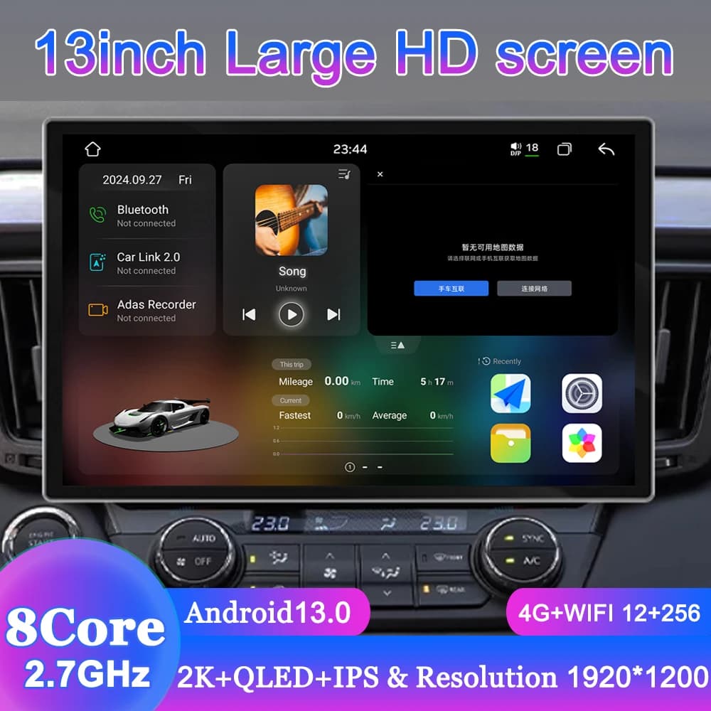 WDFL FYT7870 Autoradio da 13 pollici Carplay Android Auto Lettore multimediale universale Bluetooth5.1 DSP AM RDS AHD GPS WIFI Autoradio