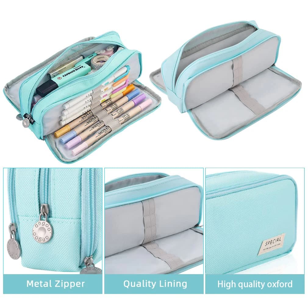 Nuovo astuccio portatile extra capiente, estetica semplice, leggero e resistente, ideale per studenti e uffici