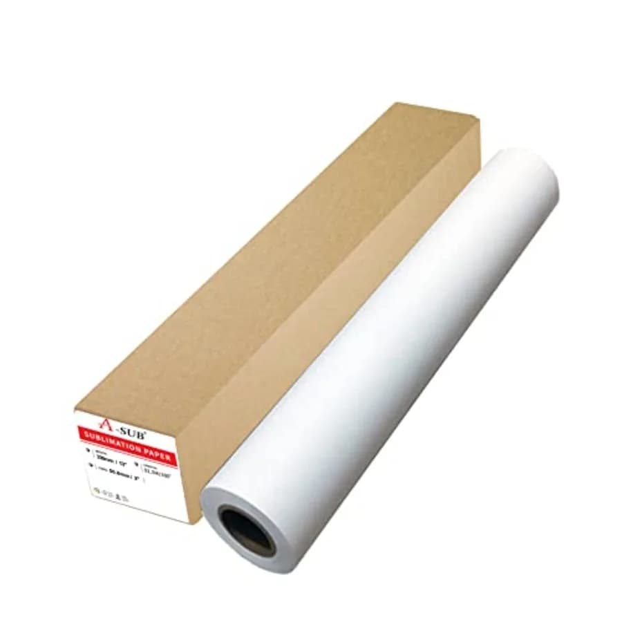Rotolo di carta per sublimazione 13 pollici x 300 piedi ad asciugatura rapida compatibile con stampanti a getto d'inchiostro