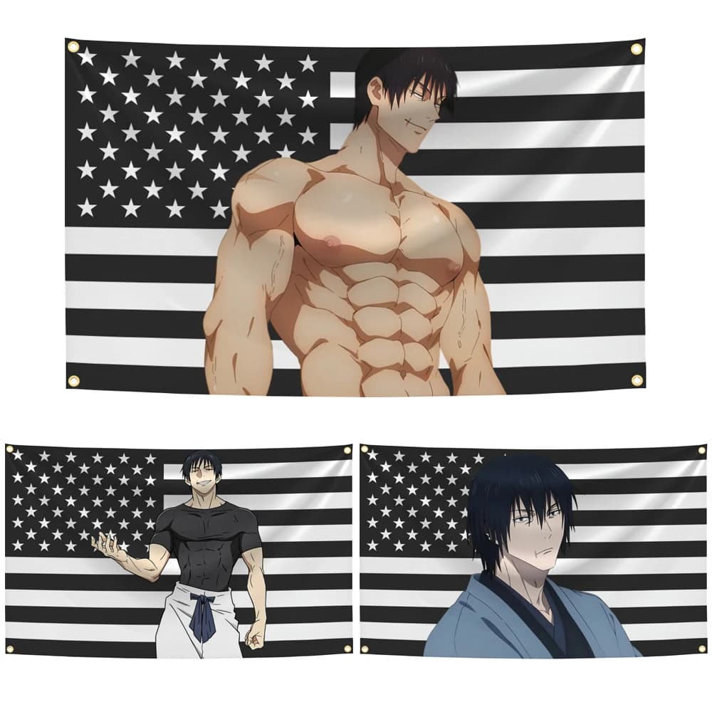 Fushiguro Toji American Anime Flag Tapestry Outdoor Decor Jujutsu Kaisen Flags Decorative Home Objects Decoration Garage Hanging