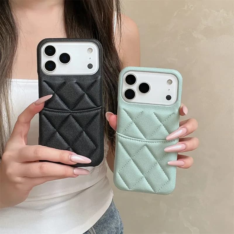 Wallet phone case with slot for iPhone 17 Air 16 15 14 13 12 Pro Max Luxury PU Lychee leather back cover