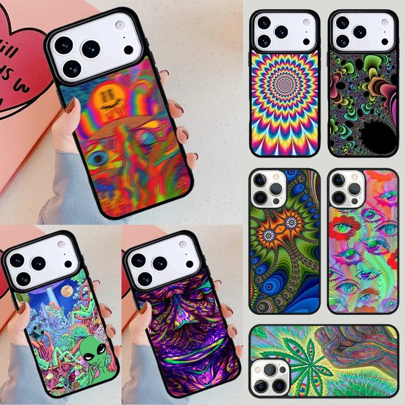 Cover per iPhone con Arte Psichedelica Colorata e Trippy per Apple iPhone 17 Air 16E 15 14 Plus 13 12 11 Pro Max Mini