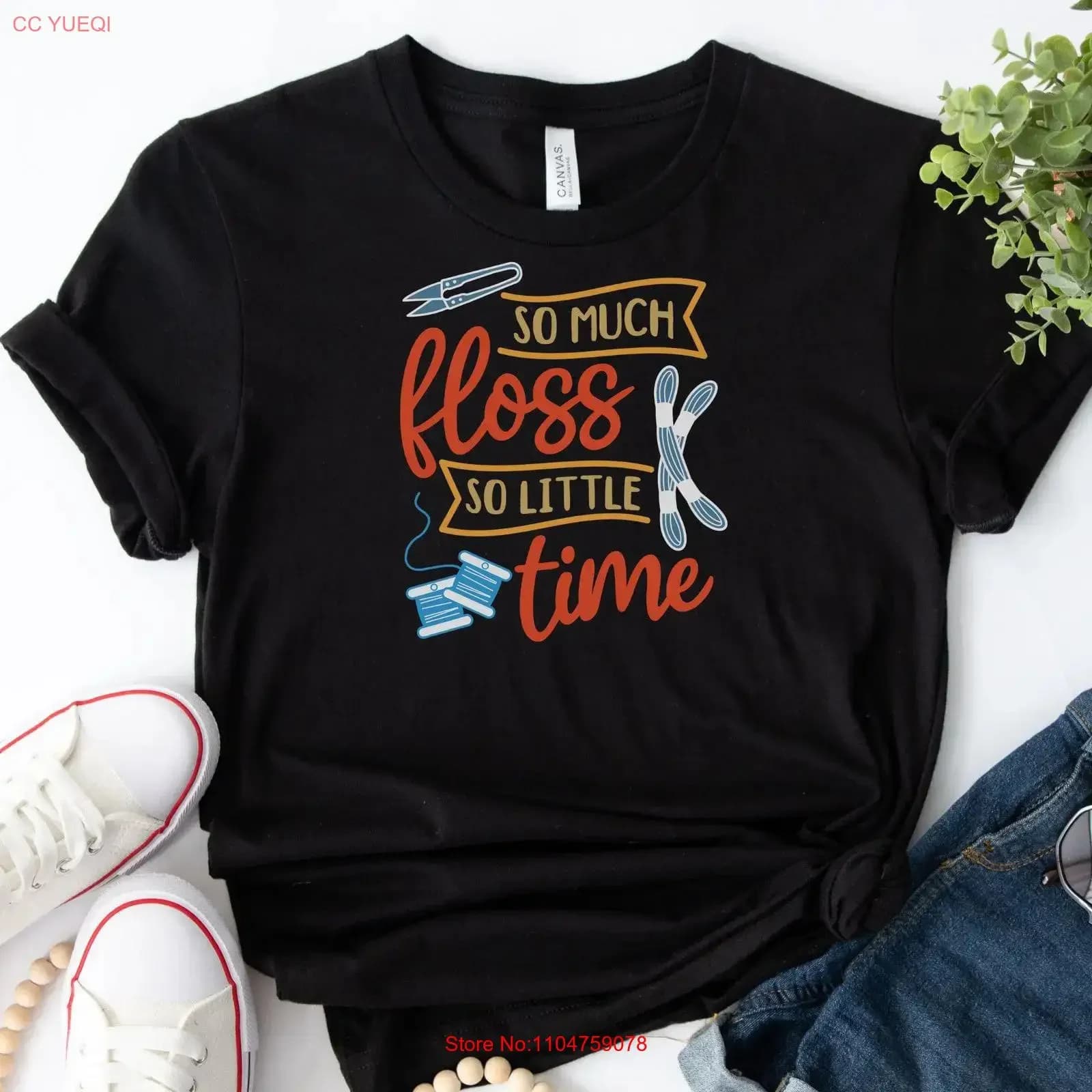 Cross Stitching T Shirt for Stitchers So Much Floss Women or Men Jersey vintage Washed Stylish Breathable