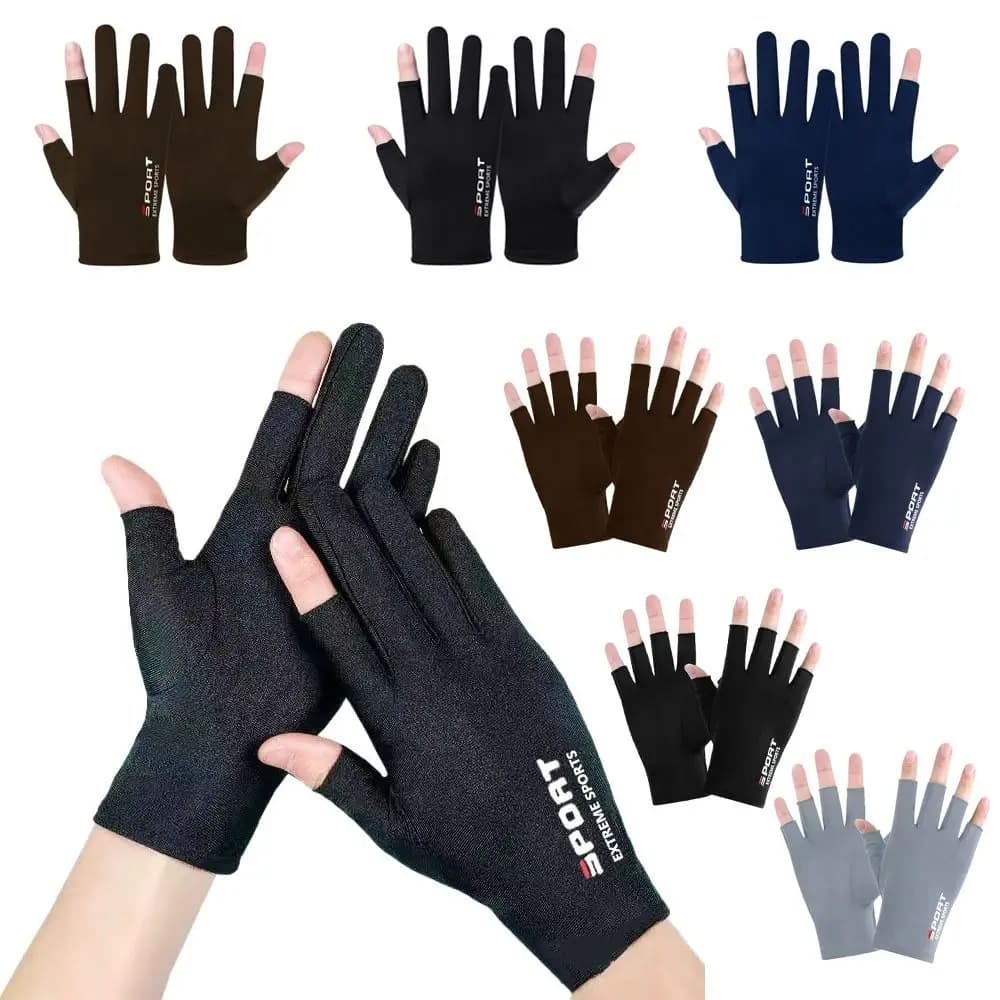 Guanti Guanti da ciclismo in seta di ghiaccio Guanti mezze dita Guanti da donna Guanti touch screen Guanti da pesca da uomo Guanti estivi per protezione solare