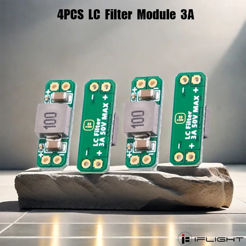 Filter module LC 4 pieces 3A Integrated reverse polarity protection Reduces the effect of irradiated interference for drone FPV Durable