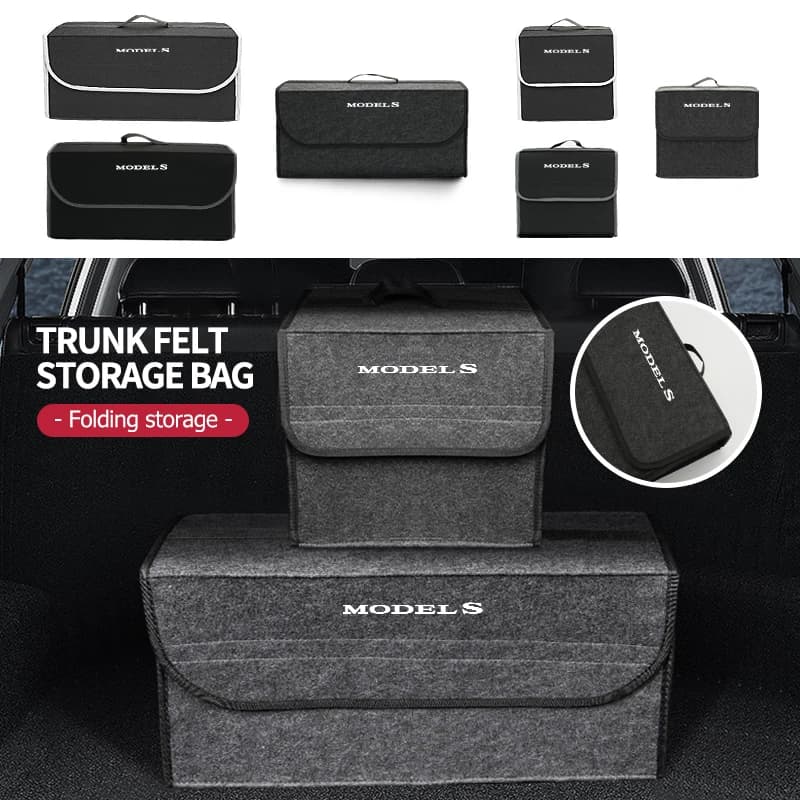 For Tesla Car Trunk Organizer Large Capacity Storage Folding Box Auto Accessories Model 3 Y S X 2021 Roadster Cybertruck Juguete