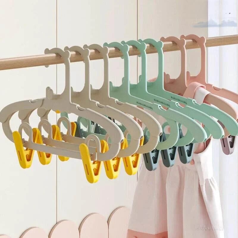 Appendiabiti regolabile con clip per vestiti di neonati e bambini, pinza per bucato, appendiabiti in plastica per uso domestico
