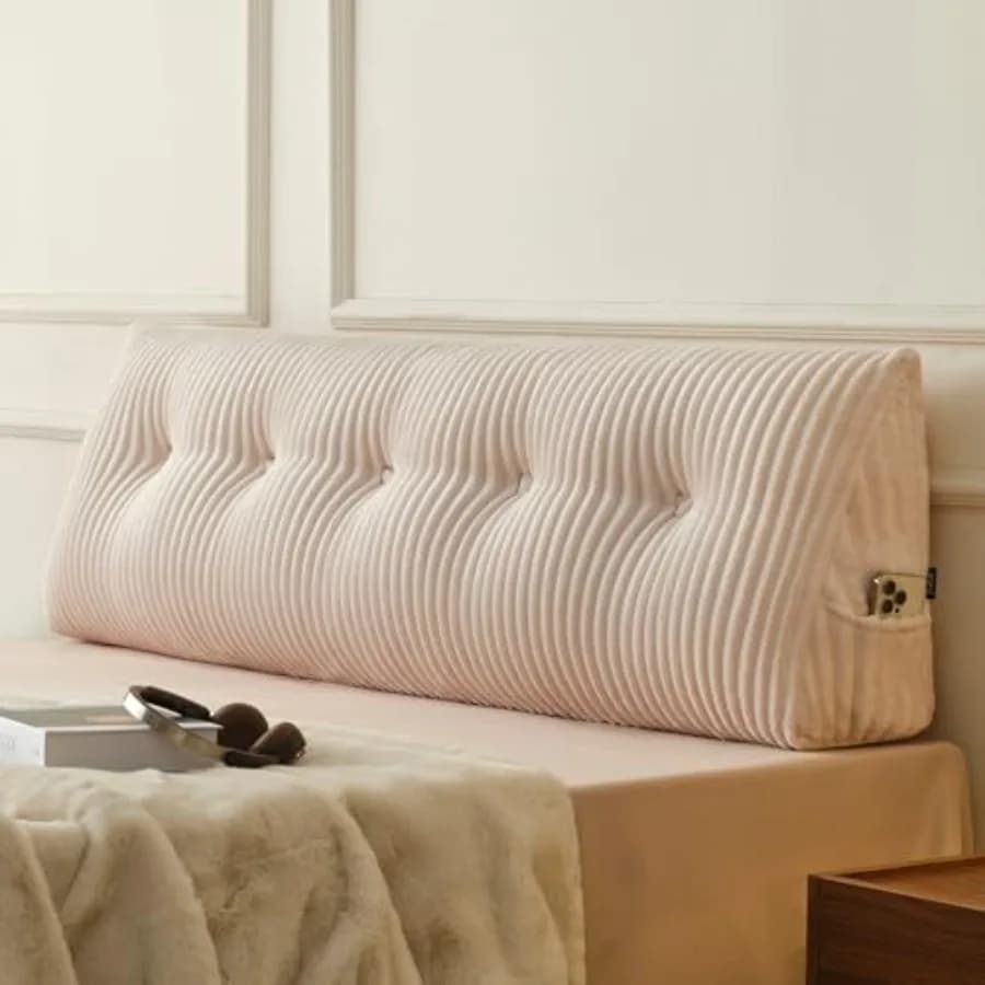 Cuscino triangolare per testiera del letto, cuscino ergonomico per leggere a letto o sul divano, cuscino di supporto per la schiena per stare in piedi, leggere o rilassarsi.