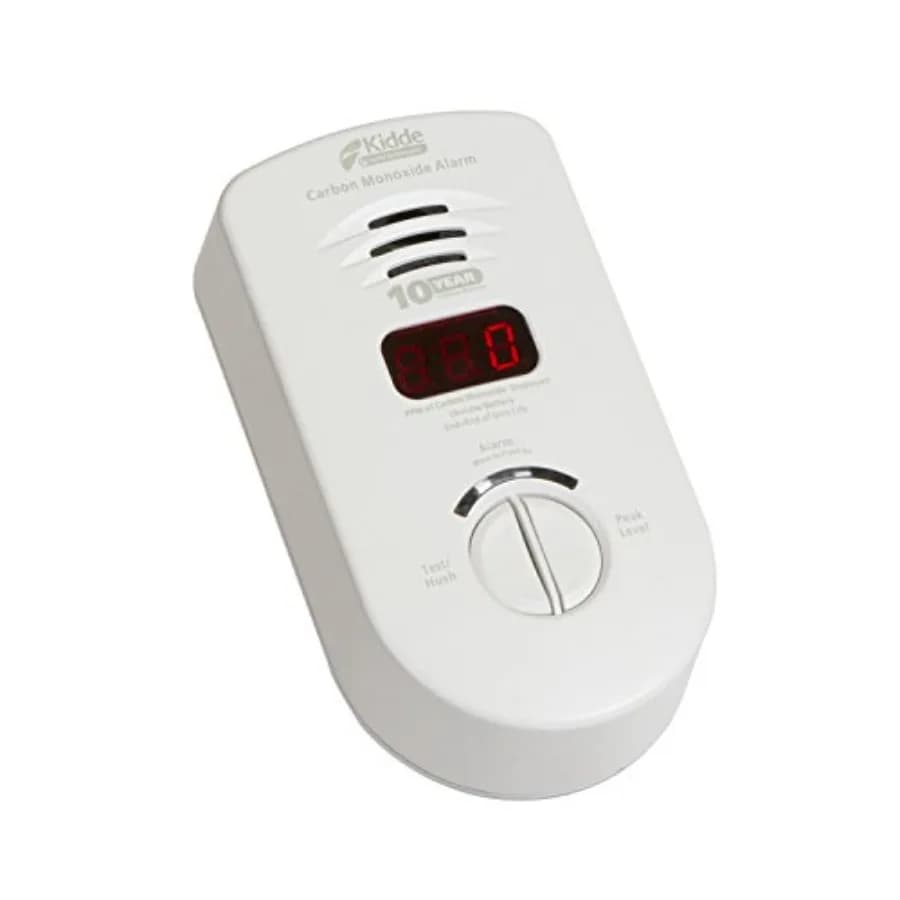 Rilevatore di monossido di carbonio da incassare a parete con batteria di riserva da 10 anni, display LED digitale, pulsante di silenziamento, 3a edizione