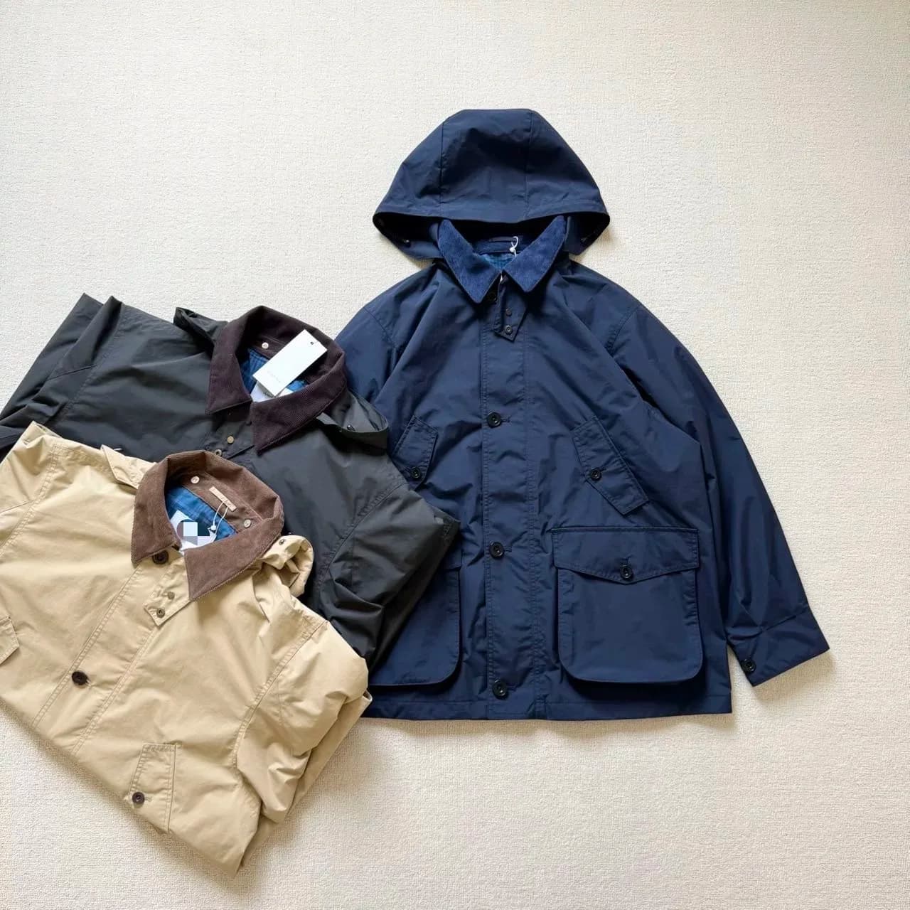 NANAMICA 2L PERTEX Functional Waterproof Removable Cap Military Wind Hunting Jacket 25SS