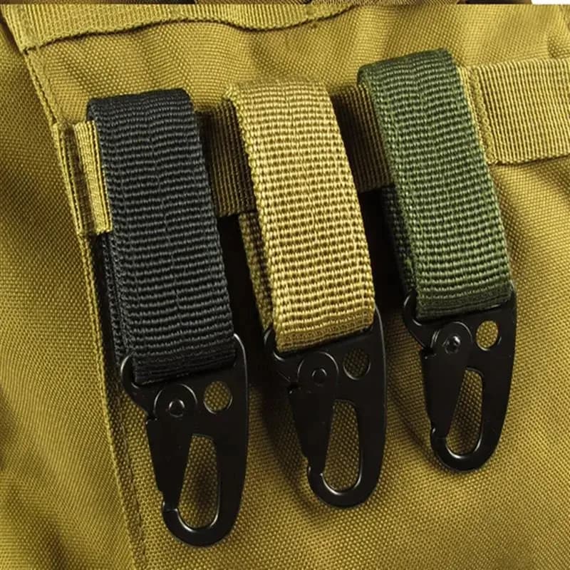 1-3 Pezzi. Moschettone Tattico da Appendere in Nylon Molle, Portachiavi Triangolare per Cintura, Accessorio per Attrezzi da Arrampicata e Campeggio all'Aperto