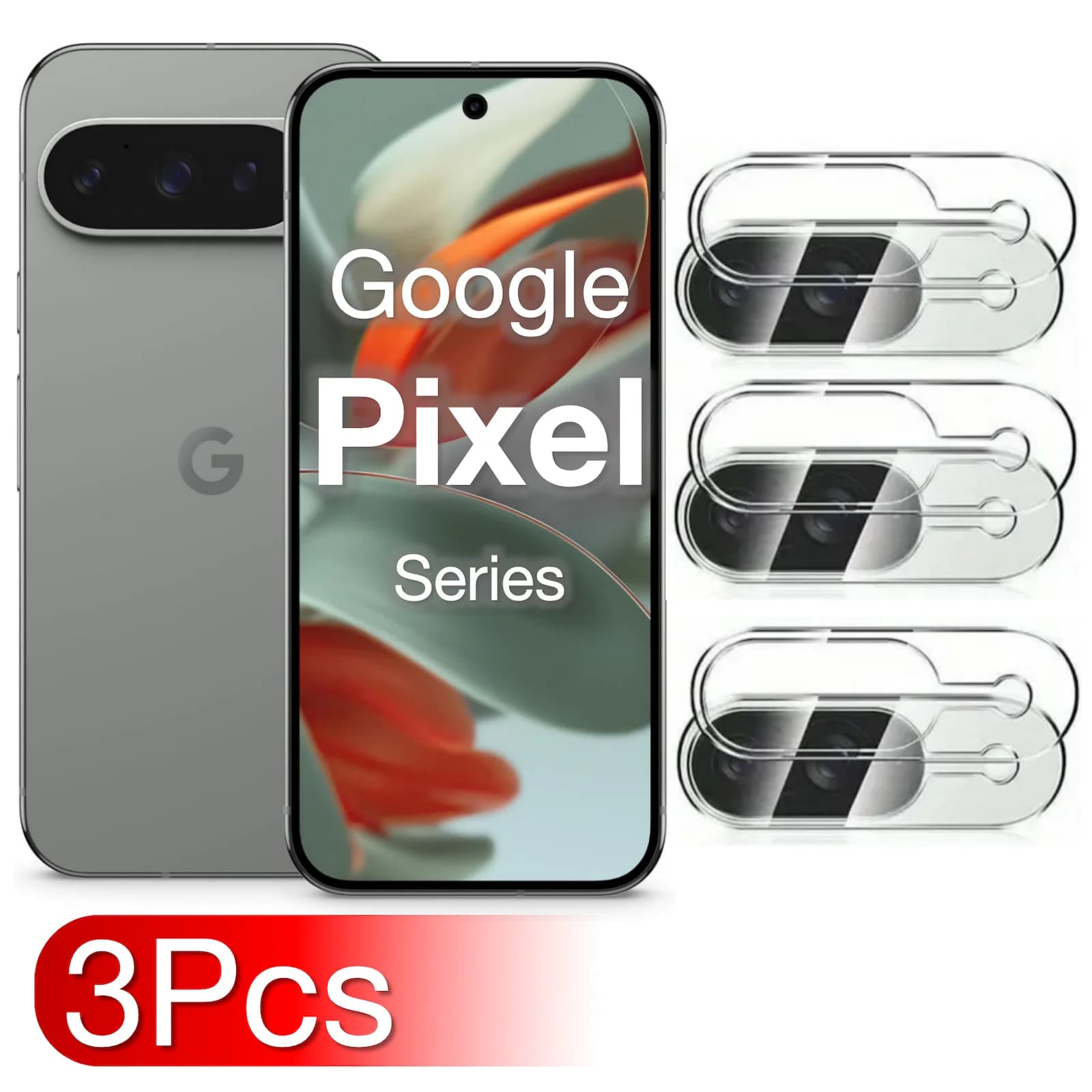 Pellicola protettiva per obiettivo fotocamera da 3 pezzi, per Google Pixel 10 9 Pro XL 8 7 6 6A 7A 8A Fold, vetro temperato antigraffio