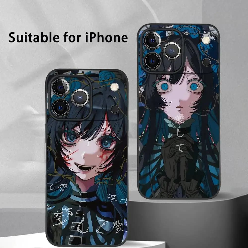 Cantante Anime A-Ado Cassa Del Telefono Per iPhone 17 16 15 14 13 12 11 Pro Max Plus Mini Nero Smerigliato Soft Shell Funda