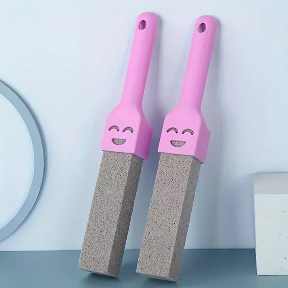 Set di 2 Spazzole per Pulizia WC in Pietra Pomice, Pulitore per Linee d'Acqua Senza Angoli Morti, Potente Rimuovi-Macchie di Urina e Calcare, Accessorio per Pulizia Bagno
