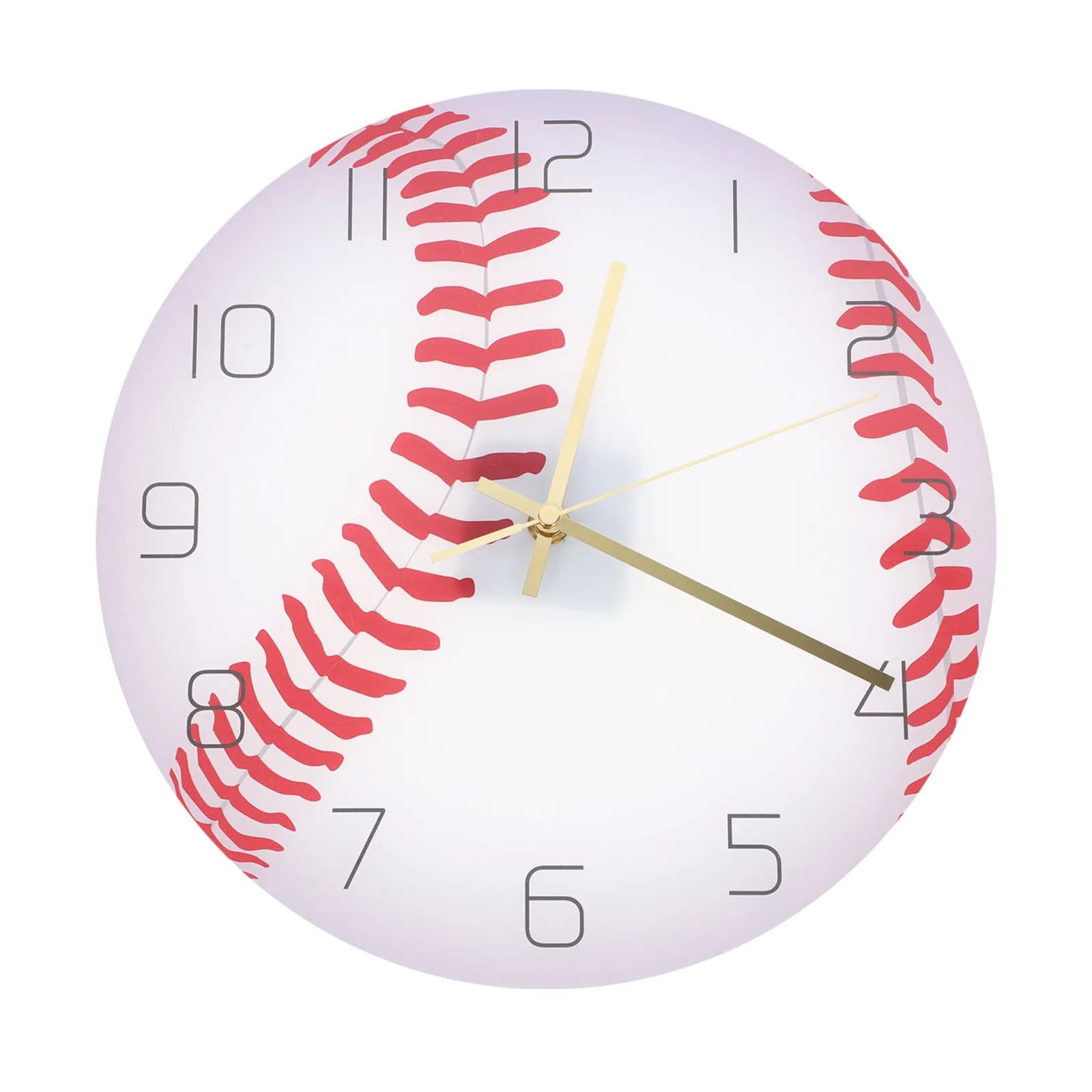 Wall Clock Baseball Acrylic, Silent, with Big Arabic Numbers, Perfect for Bedroom, Living, Studio, Office