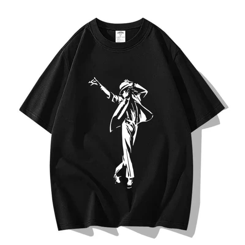 T-shirt in Cotone Edizione Limitata 2026 con Motivo Michael Jackson, Nuova Collezione Estiva per Adulti, Genitori e Bambini