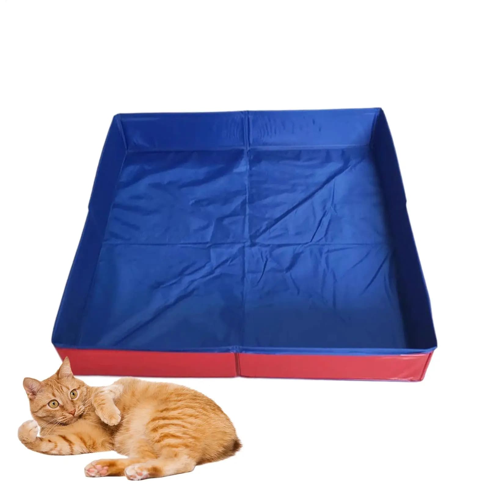 50x50cm PVC Folding Pet Swimming Pool Dog Cat Wading Pool Non inflatable Non-slip bottom Pet Outdoor Backyard Water Fun Toys