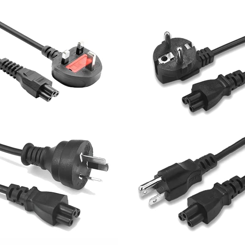 US EU UK BR AU Spina Cavo di Alimentazione 3 Pin Prong C5 Cloverleaf Americano USA Cavo di Alimentazione Cavo 1.5m 4ft Per Adattatori CA Laptop Notebook