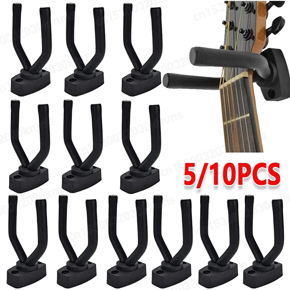 1/5/10PCS Gancio per montaggio a parete per chitarra Gancio per chitarra nero Gancio a muro per chitarre di tutte le dimensioni Basso Mandolino Banjo Ukulele Accessori per chitarra