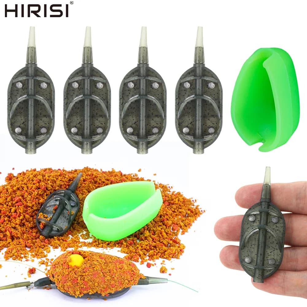 Hirisi F114 Fishing Method At Carpa Sand Feeder 30g/40g/50g/60g Basket Quick Hook Exit Covered Weight Lead for Fishing Method Rig