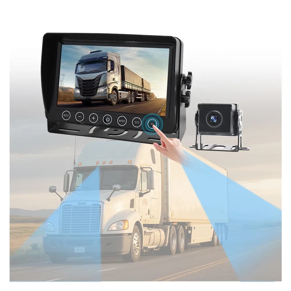 Monitor LCD da 7 pollici per autobus, sistema di rilevamento angolo cieco per auto, telecamera di retromarcia a 360 gradi e telecamera per bambini AHD 1080P, videosorveglianza.