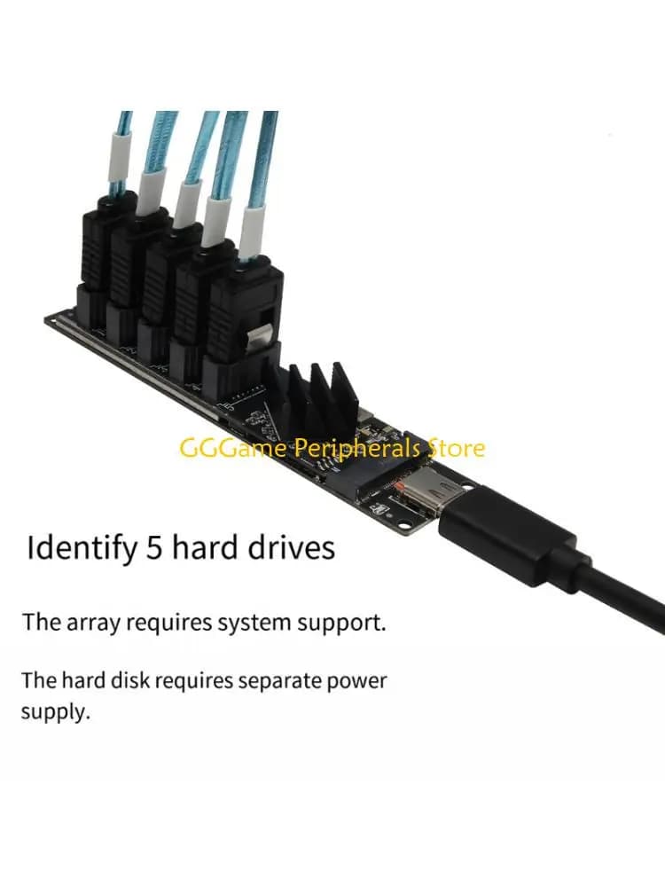 U55B Double Interfaces USB3.0 To 5 SATA3 Port Adapter For Computer And NAS Storage