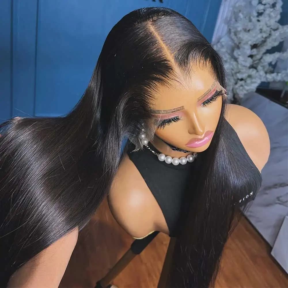 40 42 inches human hair straight wigs 13x4 13x6 HD lace frontal wigs for women Glueless Bone straight front hair lace wigs human