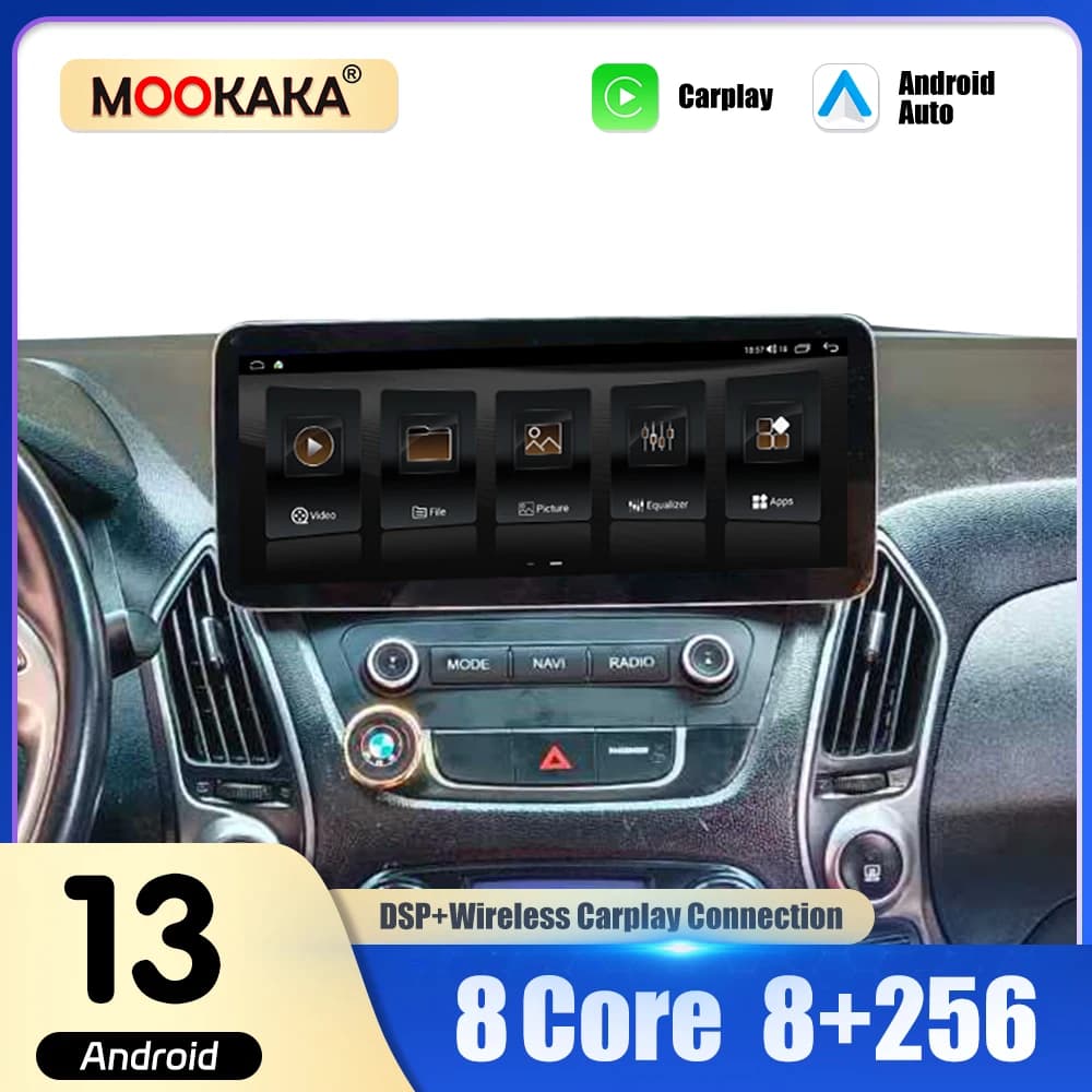 12.3 Inch For Hyundai IX35 2010 2011 - 2015 Android 13.0 BT Car Radio Stereo Multimedia Player Wireless Carplay Head Unit DSP