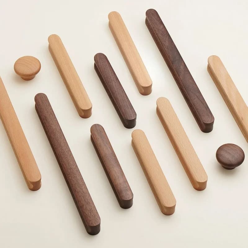 Maniglie per mobili in legno massello naturale per cassetti da cucina Armadi Maniglie minimaliste per bambini Maniglie per porte in legno nordico Decorazioni per la casa