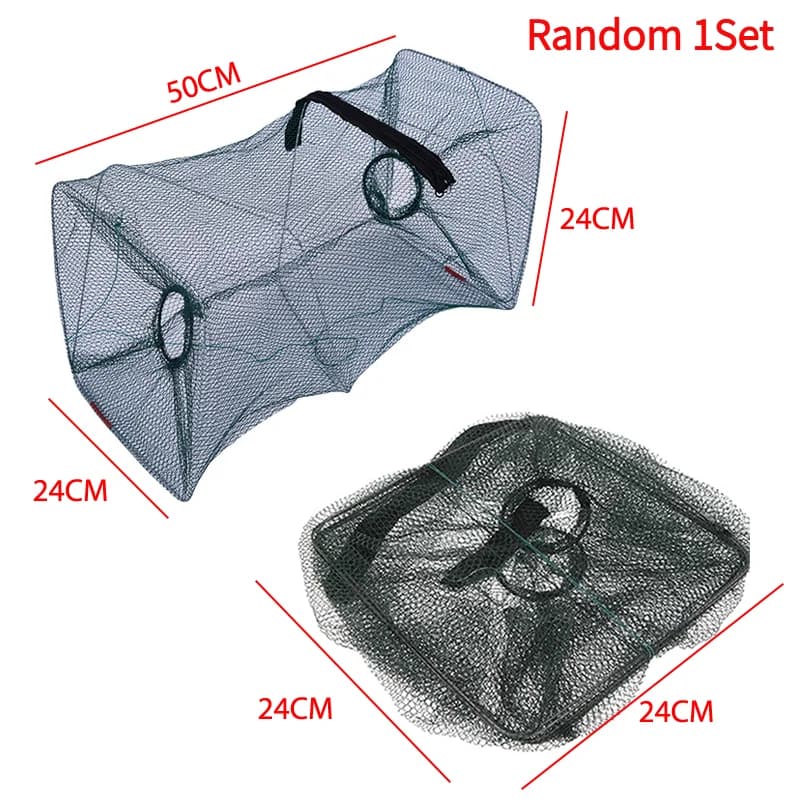 Random 1Set Outdoor Universal Foldable Lobster Net Two Imported Fishing Nets For Catching Crayfish And Crab Traps Bait Net‘
