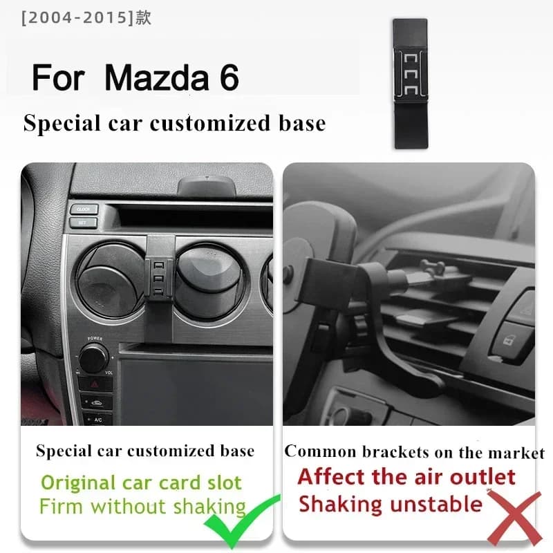 2004-2015 Per Mazda 6 Mazda6 Supporto per telefono cellulare Caricatore wireless Supporto per auto Staffa di navigazione Supporto GPS Rotazione a 360°
